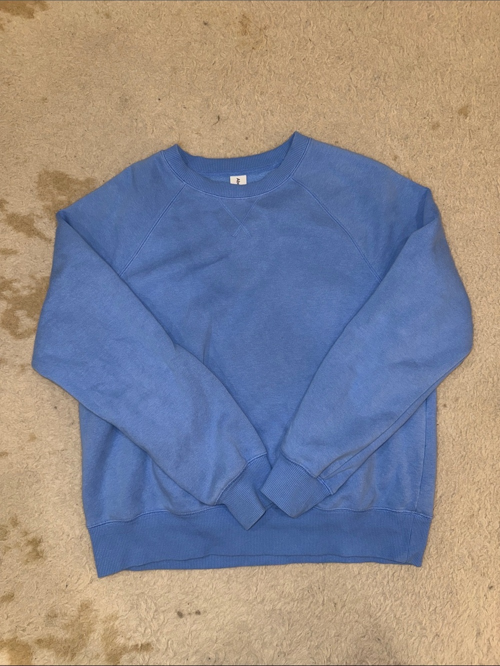 Casual Blue Oversized Crewneck Sweatshirt